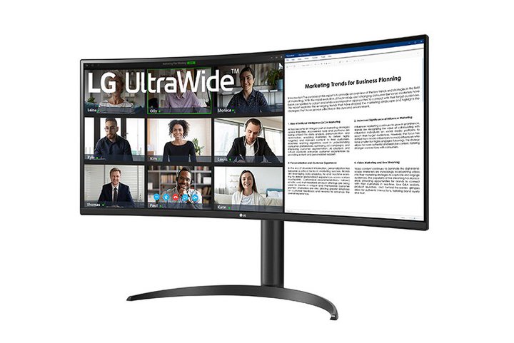 LG、USB Type-C対応の34型21:9曲面ウルトラワイドモニター「34WR55QK-B」